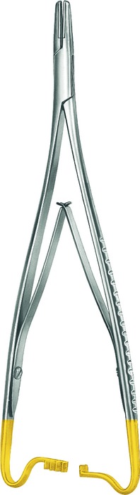 TC- Gold needle holder, acc. to Mathieu, with interior ratchet, length 20 cm