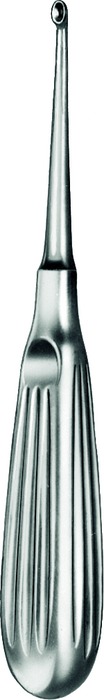 Bone curette, acc. to Schede, with hollow handle, oval, no. 3, 7.5 mm, length 17 cm
