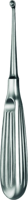 Bone curette, acc. to Bruns, with hollow handle, round, no. 00, Ø 4 mm, length 17 cm