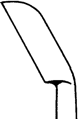 Bone curette, acc. to Scoville, with hollow handle, angled downwards, length 25 cm