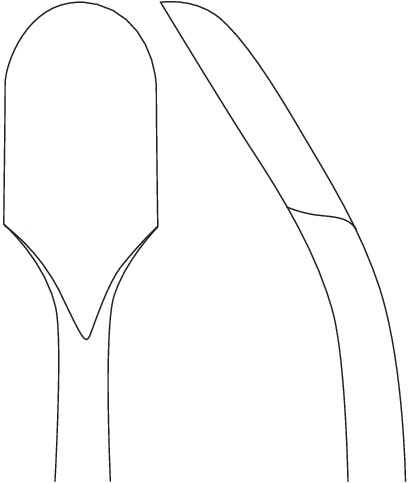 Raspatory, curved, rounded working end, silicone coated handle, length 20 cm - Image 2
