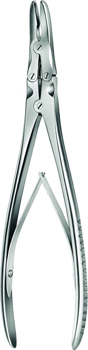 Bone rongeur, acc. to Ruskin, curved, length 24 cm