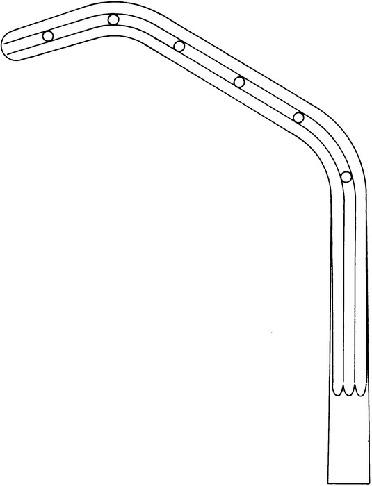 Bronchus clamps, acc. to Price-Thomas, figure 2, length 22 cm