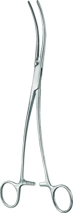 Aneurysm clamp, Atrauma, acc. to DeBakey-Bahnson, strongly curved, length 23.5 cm