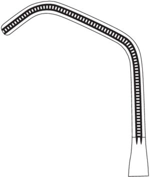 Anastomosis clamp, Atrauma, acc. to DeBakey-Beck, double curved, length 19 cm