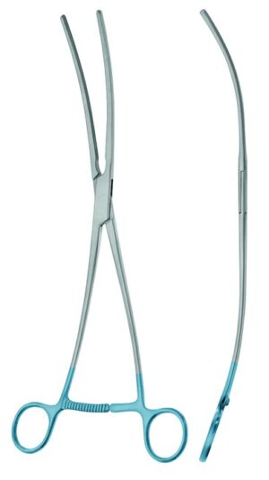 Aortic clamp, Atrauma, titanium, acc. to DeBakey, curved, length 26 cm