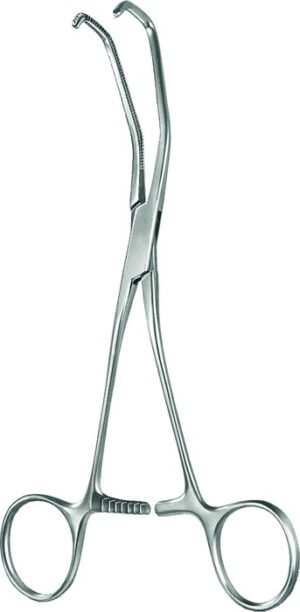 Vascular clamp, Atrauma, acc. to Cooley, laterally curved, length 17 cm