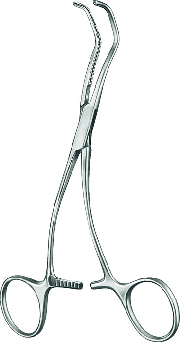 Vascular clamp, Atrauma, acc. to Cooley, double curved, length 16 cm