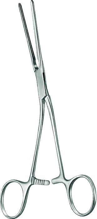 Anastomosis clamp, Atrauma, acc. to Cooley, angled, length 17 cm