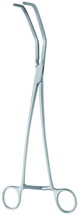 Anastomosis clamp, Atrauma, acc. to Cooley, double curved, length 27.5 cm