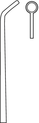 Curette, acc. to Mikaeel, figure 14, 45°, bayonet, width 1.2 mm, length 23 cm