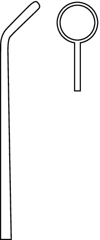 Curette, acc. to Mikaeel, figure 16, 45°, bayonet, length 23 cm