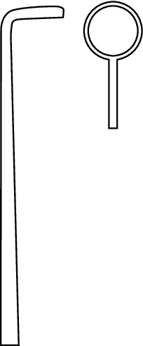 Curette, acc. to Mikaeel, figure 17, 90°, bayonet, length 23 cm