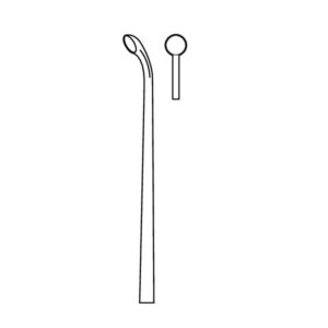 Bucket dissector, acc. to Tew, figure 6, upwards curved, sharp, Ø 2.9 mm, length 23 cm
