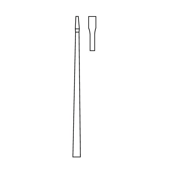 Chisel, acc. to Tew, figure 12, sharp, width 2 mm, length 23 cm