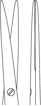 Micro scissors, acc. to Yasargil, straight, length 22.5 cm