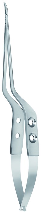 Micro needle holder, acc. to Yasargil, bayonet, curved, length 20 cm