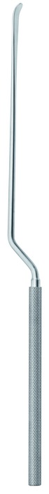 Micro dissector, acc. to Caspar, curved downwards, Ø 1 mm, length 20 cm