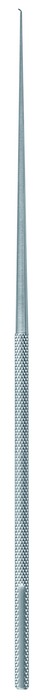 Hook, acc. to Rhoton, stainless steel, figure 9, semisharp, length 19 cm