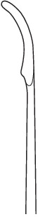 Micro vascular knife, strongly curved downwards, length 18.5 cm