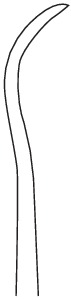 Micro raspatory, acc. to Yasargil, bayonet, angled downwards curved, length 18.5 cm