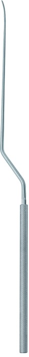 Micro dissector, acc. to Yasargil, bayonet, curved left, length 23 cm