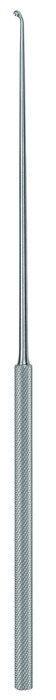 Micro curette, sharp, angled upwards, straight, length 23 cm