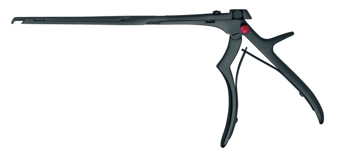 Punch, with ejector, detachable, solidBlack, 40°, angled downwards, mouth width 2 mm, stroke 10 mm, length 18 cm