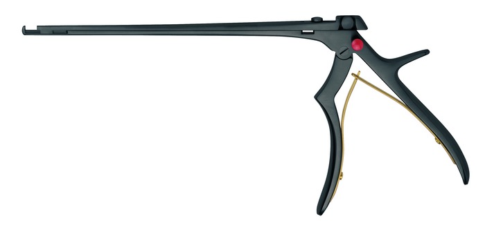 Punch, with ejector, detachable, thin plate, solidBlack, 90° upward cutting, mouth width 5 mm, stroke 10 mm, length 20 cm
