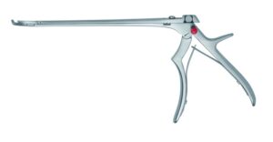 Punch, with ejector, detachable, 40° curved rightwards, mouth width 2 mm, stroke 10 mm, length 20 cm