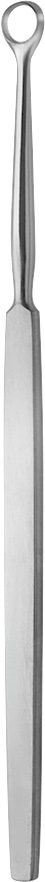 Lupus curette, acc. to Fox, figure 1, straight, width 3 mm, length 14 cm