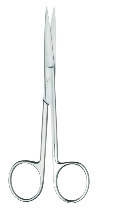 ST scissors, Iris scissors, according to Jabaley, pointed/sharp, straight, length 13 cm