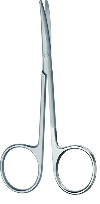 ST scissors, dissecting scissors, acc. to Metzenbaum, curved, length 11.5 cm