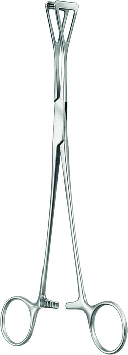 Organ grasping forceps, Atrauma, acc. to Scheibe, slim, fenestrated, length 18 cm