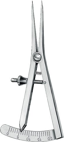 Caliper, acc. to Castrovieojo, straight, 0-20 mm, length 8 cm