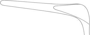 Nasal speculum, acc. to Cottle, working end length 75 mm, length 14.5 cm