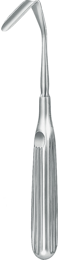 Hook, acc. to Aufricht, angled, 45 mm x 11 mm, length 19 cm