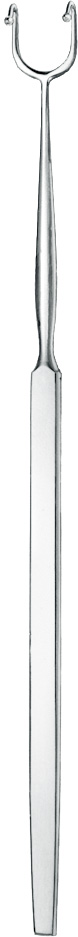 Alar retractor, acc. to Fomon, blunt, 2 prongs, length 16 cm