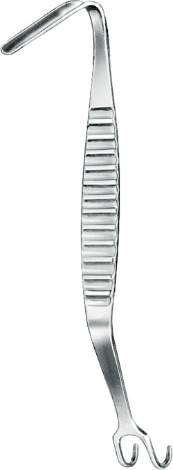 Nose hook, acc. to Aufricht, 45 x 6 mm, length 13.5 cm