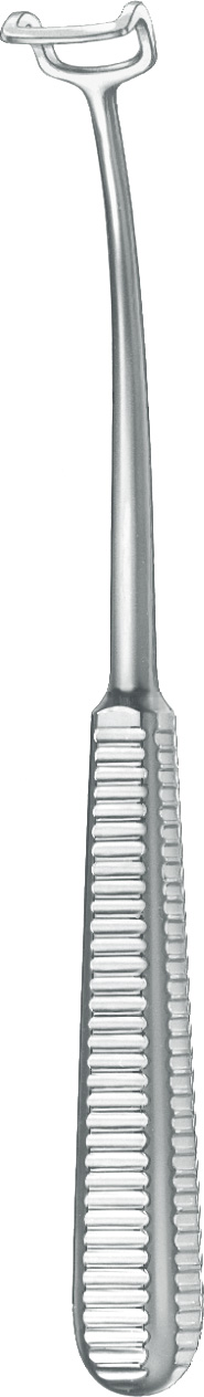 Adenoid curette, acc. to Beckmann, curved, figure 4, width 19 mm, length 21.5 cm